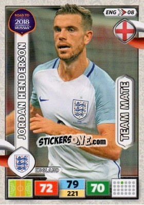 Sticker Jordan Henderson - Road to 2018 FIFA World Cup Russia. Adrenalyn XL n. ENG08 - Panini