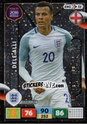 Sticker Dele Alli - Road to 2018 FIFA World Cup Russia. Adrenalyn XL n. ENG13 - Panini
