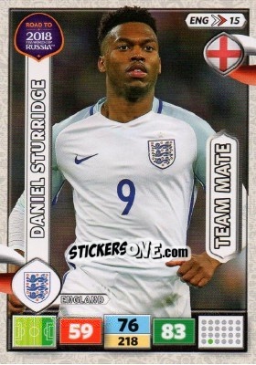 Sticker Daniel Sturridge - Road to 2018 FIFA World Cup Russia. Adrenalyn XL n. ENG15 - Panini