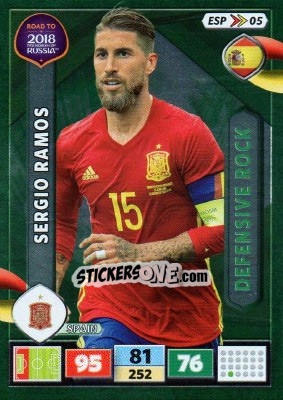 Sticker Sergio Ramos - Road to 2018 FIFA World Cup Russia. Adrenalyn XL n. ESP05 - Panini