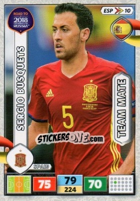 Cromo Sergio Busquets - Road to 2018 FIFA World Cup Russia. Adrenalyn XL - Panini