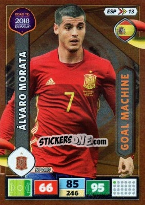 Sticker Álvaro Morata - Road to 2018 FIFA World Cup Russia. Adrenalyn XL n. ESP13 - Panini