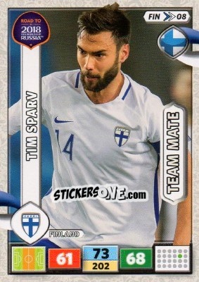 Sticker Tim Sparv - Road to 2018 FIFA World Cup Russia. Adrenalyn XL n. FIN08 - Panini