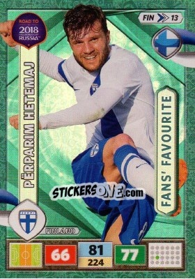Sticker Përparim Hetemaj - Road to 2018 FIFA World Cup Russia. Adrenalyn XL n. FIN13 - Panini
