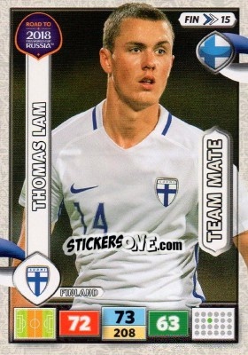 Sticker Thomas Lam - Road to 2018 FIFA World Cup Russia. Adrenalyn XL n. FIN15 - Panini