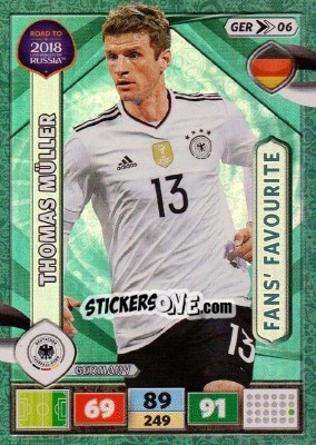 Sticker Thomas Müller - Road to 2018 FIFA World Cup Russia. Adrenalyn XL n. GER06 - Panini