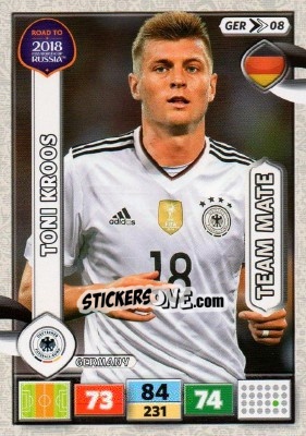 Sticker Toni Kroos - Road to 2018 FIFA World Cup Russia. Adrenalyn XL n. GER08 - Panini