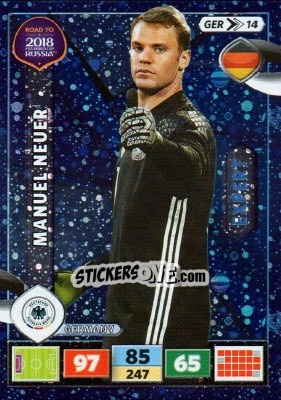 Sticker Manuel Neuer - Road to 2018 FIFA World Cup Russia. Adrenalyn XL n. GER14 - Panini