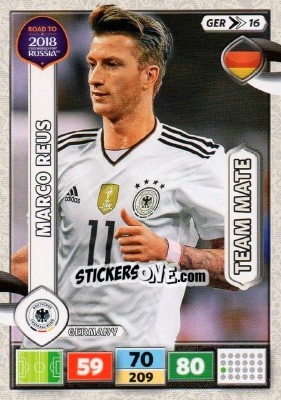 Sticker Marco Reus - Road to 2018 FIFA World Cup Russia. Adrenalyn XL n. GER16 - Panini