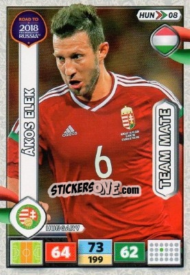 Sticker Ákos Elek - Road to 2018 FIFA World Cup Russia. Adrenalyn XL n. HUN08 - Panini
