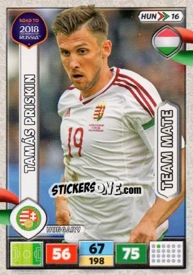 Sticker Tamás Priskin - Road to 2018 FIFA World Cup Russia. Adrenalyn XL n. HUN16 - Panini