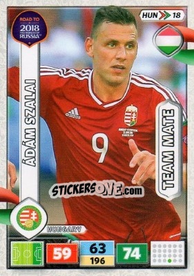 Sticker Ádám Szalai - Road to 2018 FIFA World Cup Russia. Adrenalyn XL n. HUN18 - Panini