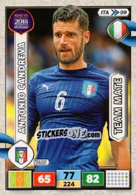 Sticker Antonio Candreva - Road to 2018 FIFA World Cup Russia. Adrenalyn XL n. ITA09 - Panini