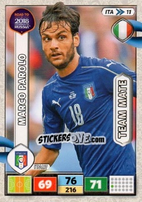 Sticker Marco Parolo - Road to 2018 FIFA World Cup Russia. Adrenalyn XL n. ITA11 - Panini