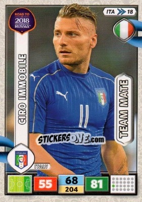 Sticker Ciro Immobile - Road to 2018 FIFA World Cup Russia. Adrenalyn XL n. ITA18 - Panini
