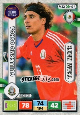 Sticker Guillermo Ochoa - Road to 2018 FIFA World Cup Russia. Adrenalyn XL n. MEX01 - Panini