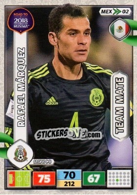 Sticker Rafael Márquez - Road to 2018 FIFA World Cup Russia. Adrenalyn XL n. MEX02 - Panini