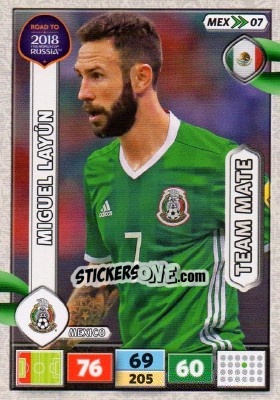 Sticker Miguel Layún - Road to 2018 FIFA World Cup Russia. Adrenalyn XL n. MEX07 - Panini