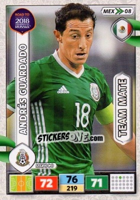Sticker Andrés Guardado - Road to 2018 FIFA World Cup Russia. Adrenalyn XL n. MEX08 - Panini
