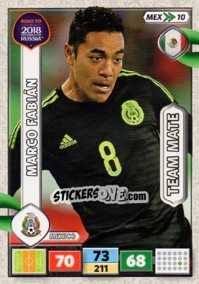 Sticker Marco Fabián - Road to 2018 FIFA World Cup Russia. Adrenalyn XL n. MEX10 - Panini