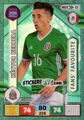 Sticker Héctor Herrera - Road to 2018 FIFA World Cup Russia. Adrenalyn XL n. MEX13 - Panini