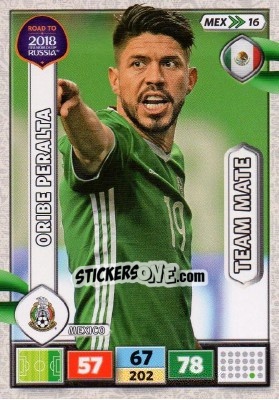 Sticker Oribe Peralta - Road to 2018 FIFA World Cup Russia. Adrenalyn XL n. MEX16 - Panini
