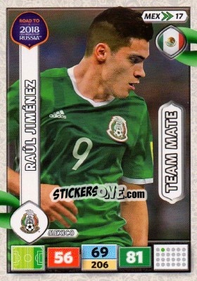 Sticker Raúl Jiménez - Road to 2018 FIFA World Cup Russia. Adrenalyn XL n. MEX17 - Panini