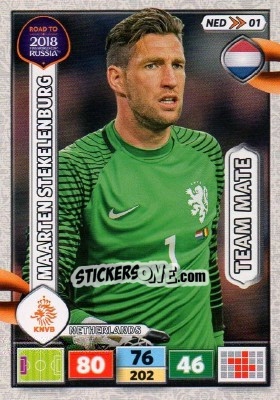 Sticker Maarten Stekelenburg - Road to 2018 FIFA World Cup Russia. Adrenalyn XL n. NED01 - Panini