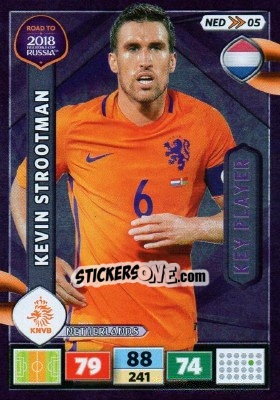 Sticker Kevin Strootman - Road to 2018 FIFA World Cup Russia. Adrenalyn XL n. NED05 - Panini