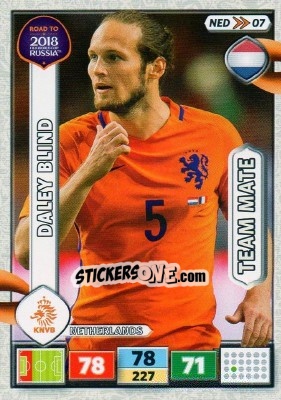 Sticker Daley Blind - Road to 2018 FIFA World Cup Russia. Adrenalyn XL - Panini