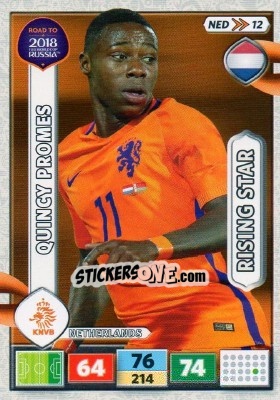 Sticker Quincy Promes - Road to 2018 FIFA World Cup Russia. Adrenalyn XL n. NED12 - Panini