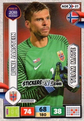 Sticker Rune Jarstein - Road to 2018 FIFA World Cup Russia. Adrenalyn XL n. NOR01 - Panini