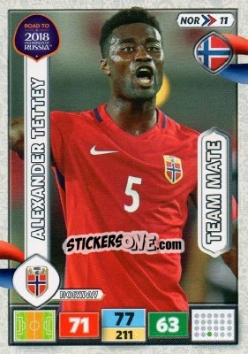Sticker Alexander Tettey - Road to 2018 FIFA World Cup Russia. Adrenalyn XL n. NOR11 - Panini