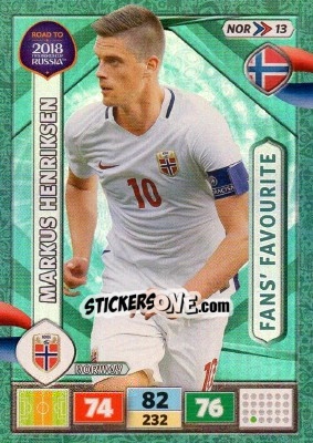 Sticker Markus Henriksen - Road to 2018 FIFA World Cup Russia. Adrenalyn XL n. NOR13 - Panini