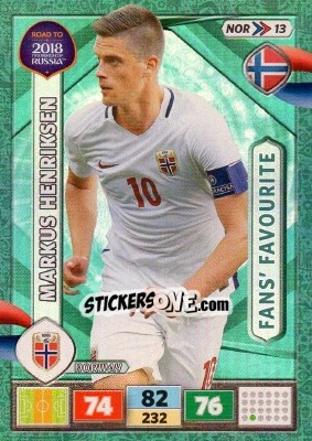 Sticker Markus Henriksen - Road to 2018 FIFA World Cup Russia. Adrenalyn XL - Panini