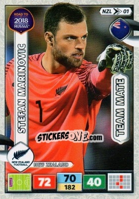 Sticker Stefan Marinovic - Road to 2018 FIFA World Cup Russia. Adrenalyn XL n. NZL01 - Panini