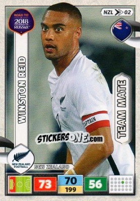 Sticker Winston Reid - Road to 2018 FIFA World Cup Russia. Adrenalyn XL n. NZL02 - Panini