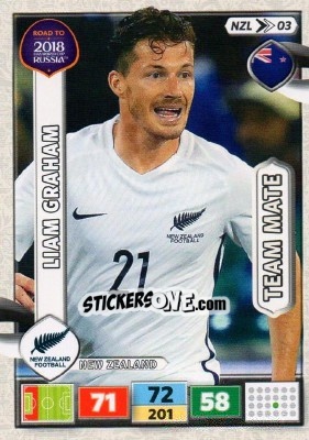 Sticker Liam Graham - Road to 2018 FIFA World Cup Russia. Adrenalyn XL n. NZL03 - Panini
