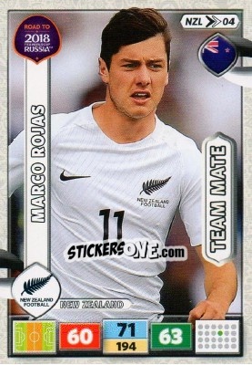 Sticker Marco Rojas - Road to 2018 FIFA World Cup Russia. Adrenalyn XL n. NZL04 - Panini