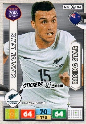 Sticker Clayton Lewis - Road to 2018 FIFA World Cup Russia. Adrenalyn XL n. NZL06 - Panini
