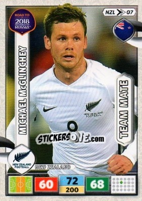 Sticker Michael McGlinchey - Road to 2018 FIFA World Cup Russia. Adrenalyn XL n. NZL07 - Panini