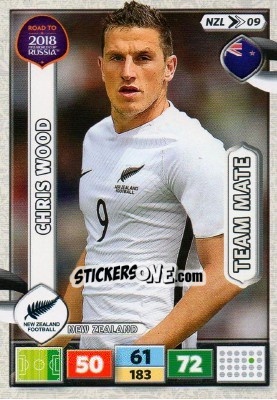 Cromo Chris Wood - Road to 2018 FIFA World Cup Russia. Adrenalyn XL - Panini