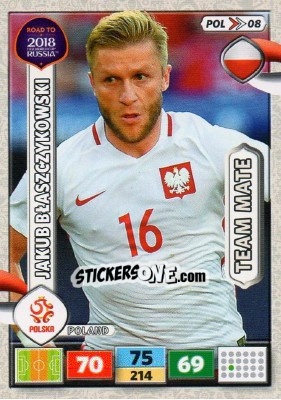 Sticker Jakub Blaszczykowski - Road to 2018 FIFA World Cup Russia. Adrenalyn XL n. POL08 - Panini