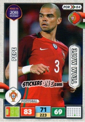 Sticker Pepe - Road to 2018 FIFA World Cup Russia. Adrenalyn XL n. POR04 - Panini