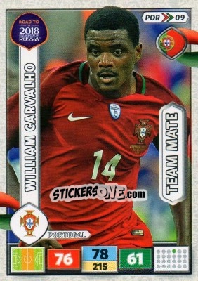 Sticker William Carvalho - Road to 2018 FIFA World Cup Russia. Adrenalyn XL n. POR09 - Panini
