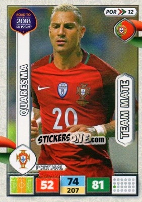 Sticker Quaresma - Road to 2018 FIFA World Cup Russia. Adrenalyn XL n. POR12 - Panini