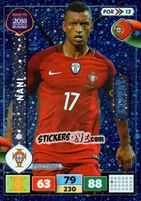 Figurina Nani - Road to 2018 FIFA World Cup Russia. Adrenalyn XL - Panini