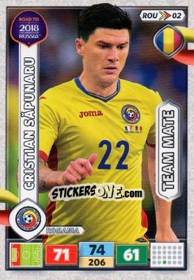 Sticker Cristian Săpunaru - Road to 2018 FIFA World Cup Russia. Adrenalyn XL n. ROU02 - Panini