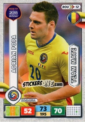 Sticker Adrian Popa - Road to 2018 FIFA World Cup Russia. Adrenalyn XL n. ROU12 - Panini
