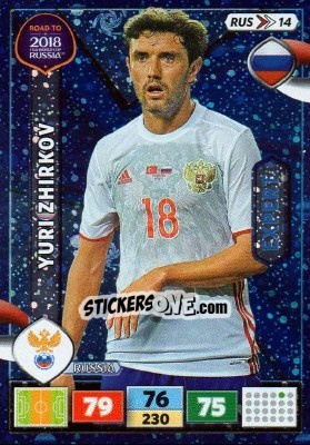 Sticker Yuri Zhirkov - Road to 2018 FIFA World Cup Russia. Adrenalyn XL n. RUS14 - Panini